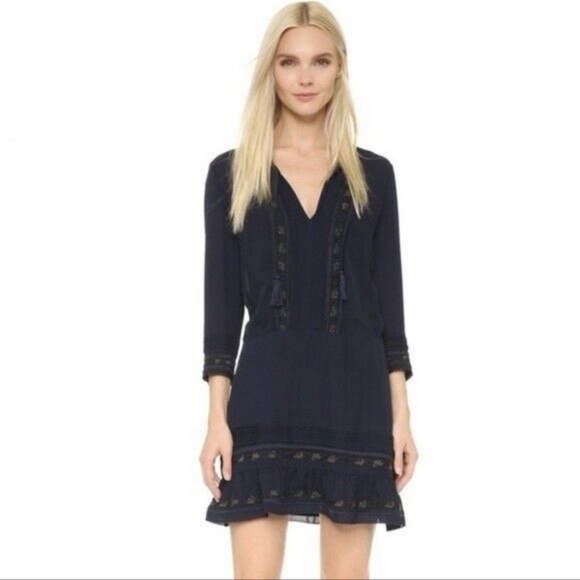 Veronica Beard Katia Silk Embroidered Boho Dress - Picture 2 of 11